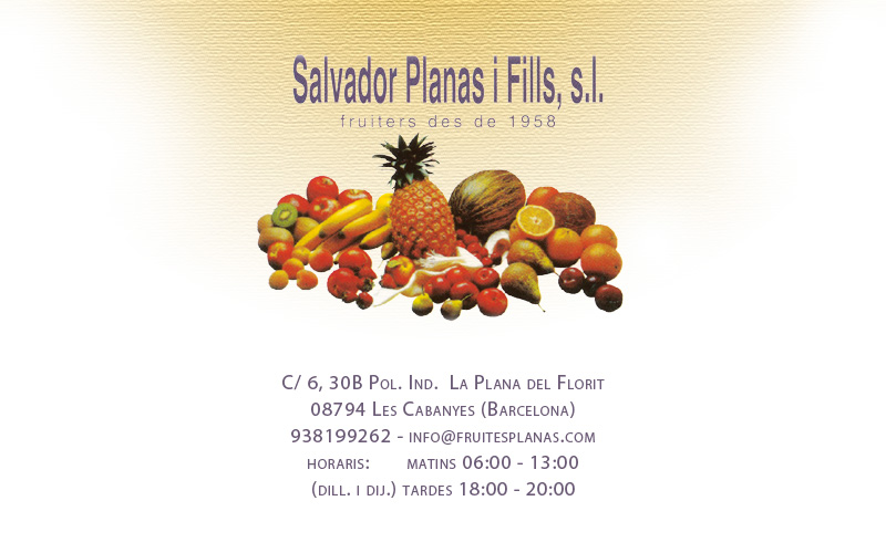 Fruites Planas al seu servei des del 1958